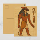 Oude Horus Heilige Egyptisch Briefkaart Kunst (Voorkant / Achterkant)