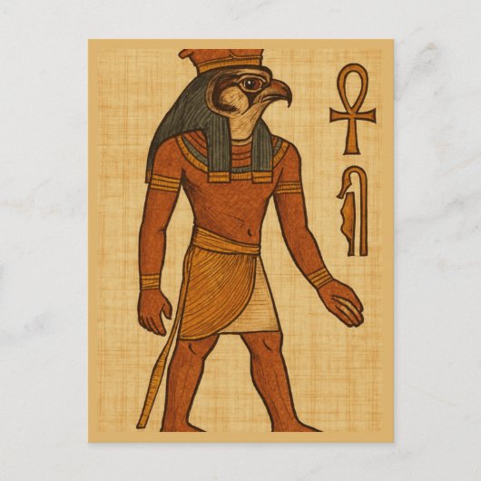 Oude Horus Heilige Egyptisch Briefkaart Kunst (Voorkant)