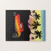 Oude hot rod-auto legpuzzel (Horizontaal)