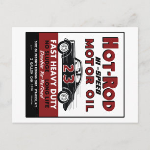Oude Hot-Rod Motorolieblik ontwerp Briefkaart