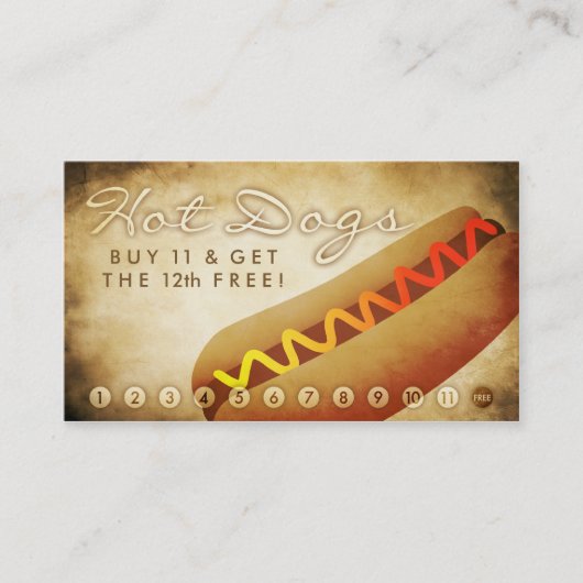 oude hotdogs loyaliteitskaart klantenkaartje (Voorkant)