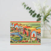 Oude Houston Texas ansichtkaart Briefkaart (Staand voorkant)