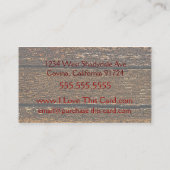 Oude hout en perscroller visitekaartje (Achterkant)