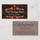 Oude hout en perscroller visitekaartje (Voorkant / Achterkant)