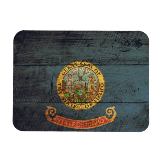 Oude hout Idaho vlag; Magneet (Horizontaal)