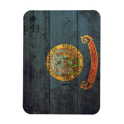 Oude hout Idaho vlag; Magneet (Verticaal)