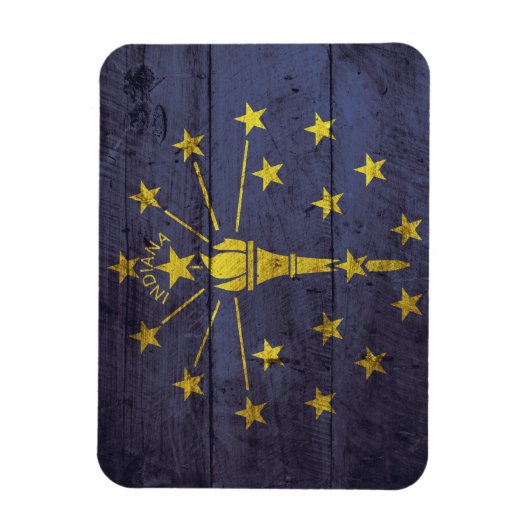 Oude Hout Indiana vlag Magneet (Verticaal)