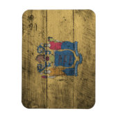 Oude hout New Jersey vlag; Magneet (Verticaal)