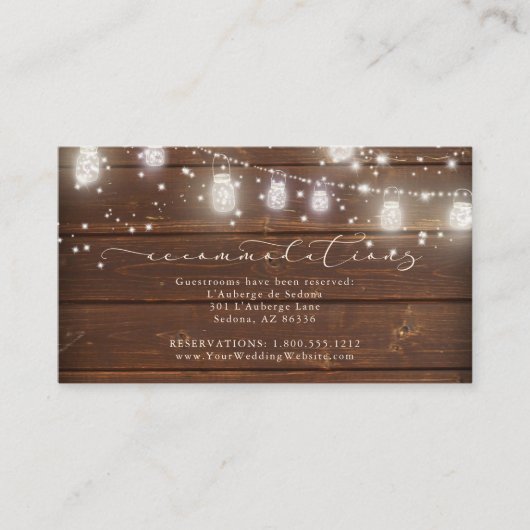 Oude Hout String Lights Wedding Accommodations Informatiekaartje (Voorkant)
