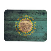 Oude Hout Zuid Dakota Vlag Magneet (Horizontaal)