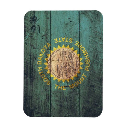 Oude Hout Zuid Dakota Vlag Magneet (Verticaal)