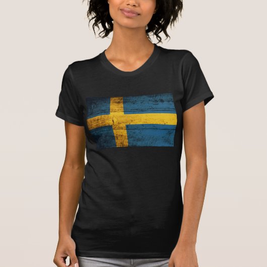 Oude Hout Zweden Vlag T-shirt (Voorkant)