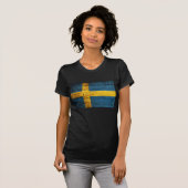 Oude Hout Zweden Vlag T-shirt (Voorkant volledig)