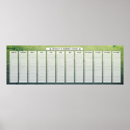 Oude Houten Achtergrond Verjaardagskalender Poster (Voorkant)