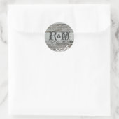 Oude houten afdichtingen ronde sticker (Tas)