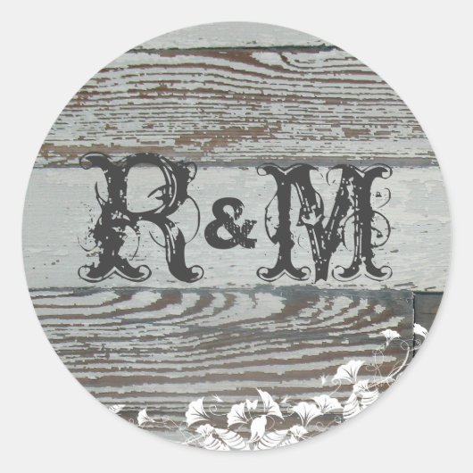Oude houten afdichtingen ronde sticker (Voorkant)