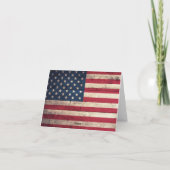 Oude Houten Amerikaanse Vlag Kaart (Achterkant)