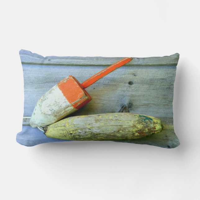 Oude houten boeien kussen (Voorkant)