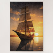 Oude Houten Boot Legpuzzel (Verticaal)