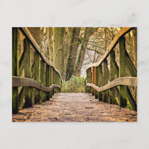 Oude houten brug, Natuur, bos Briefkaart