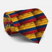 Oude houten Colombiaanse vlag Stropdas (Opgerold)