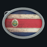 Oude houten Costa Ricaanse vlag Gesp<br><div class="desc">Costa Rica Vlag; Costa Ricaans; Tico; costarricense</div>