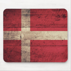 Oude houten Denemarken Vlag Muismat
