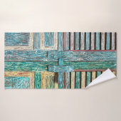 oude houten deur badhanddoek (Badhanddoek)