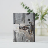 Oude houten deur briefkaart (Staand voorkant)