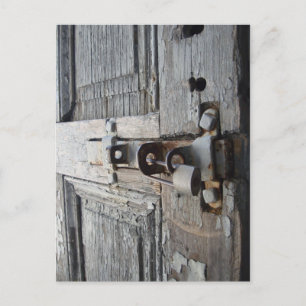 Oude houten deur briefkaart