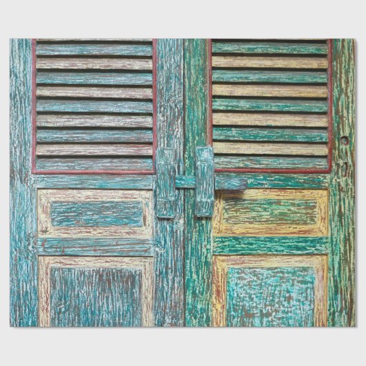 oude  houten deur cadeaupapier (Vlak)