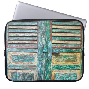 oude  houten deur laptop sleeve