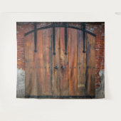 Oude houten deur met  koperen scharnieren wandkleed (Voorkant (horizontaal))