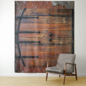 Oude houten deur met koperen scharnieren wandkleed (In situ)