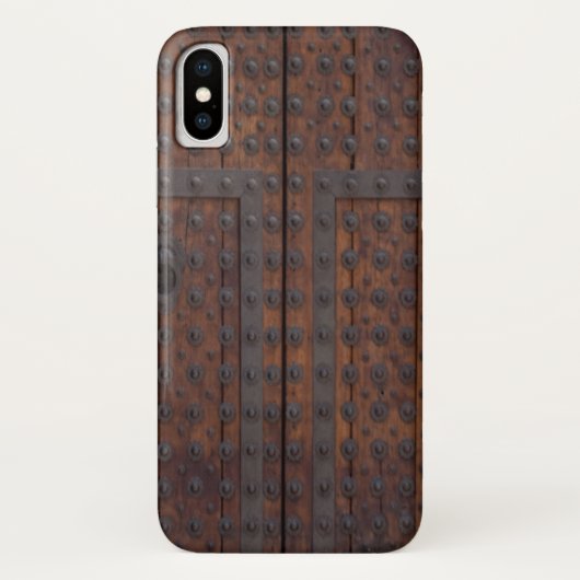 Oude houten deur met zwarte metalen versterkingen Case-Mate iPhone case (Achterkant)