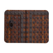 Oude houten deur met zwarte metalen versterkingen magneet (Horizontaal)