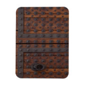 Oude houten deur met zwarte metalen versterkingen magneet (Verticaal)