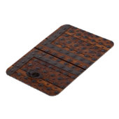 Oude houten deur met zwarte metalen versterkingen magneet (Linkerzijde)