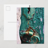 Oude houten deur op de Azoren Portugal Briefkaart (Voorkant / Achterkant)