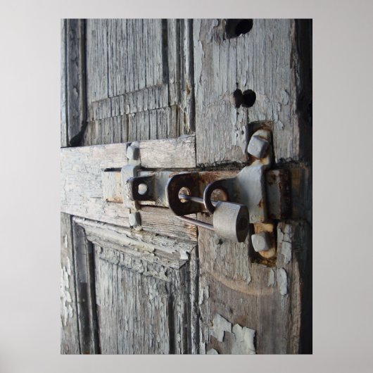 Oude houten deur poster (Voorkant)