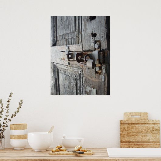 Oude houten deur poster (Keuken)