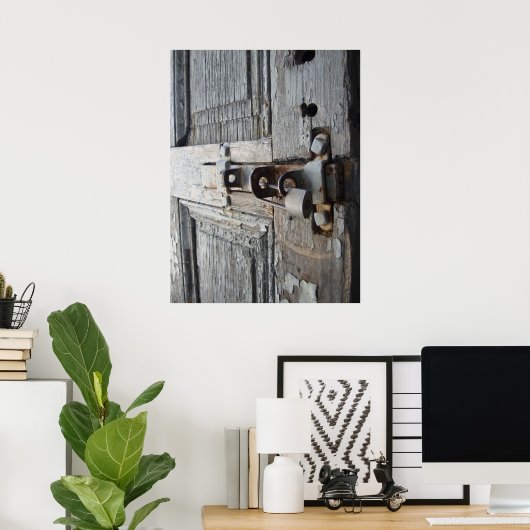 Oude houten deur poster (Thuiskantoor)