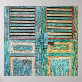 oude  houten deur poster (Voorkant)