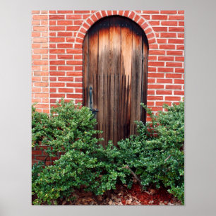 Oude houten deur poster