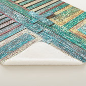 oude houten deur sherpa deken (3/4)
