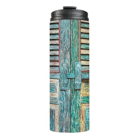 oude houten deur thermosbeker (Voorkant)