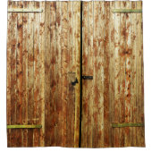 Oude houten deuren douchegordijn (Voorkant)