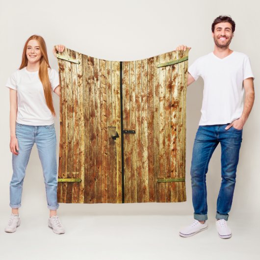 Oude houten deuren fleece deken (In situ)