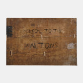 Oude "houten" deurmat met (of zonder) jouw naam (Voorkant)