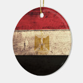Oude houten Egyptische vlag Keramisch Ornament (Links)